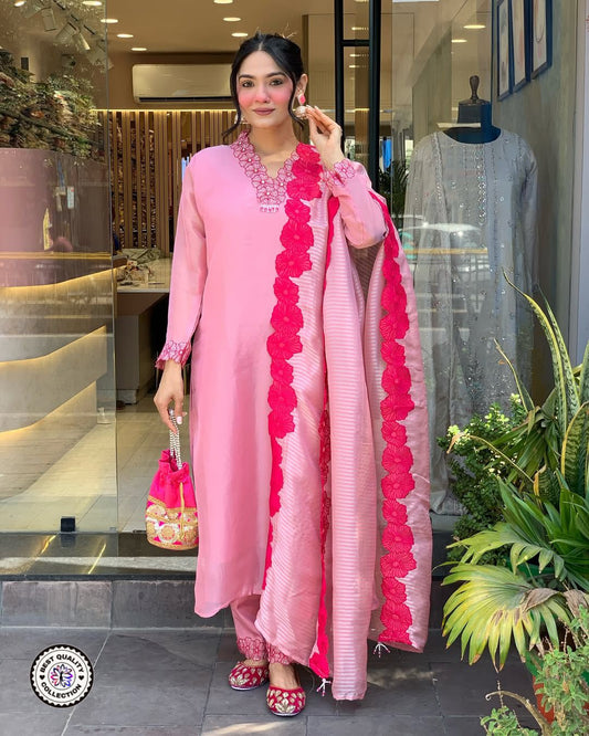 Viscose Chanderi Embroidered kurti (ASC)