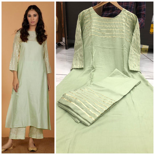 Organic Pure Rayon Gotta Patti Kurti Cord Set (GFHBP)