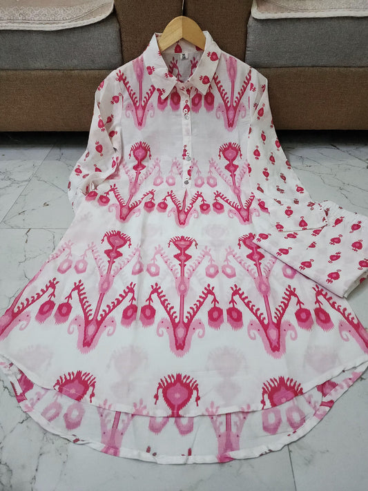 Premium Cotton Coord Set with Printed Kurti & Plazo (GFHBP)