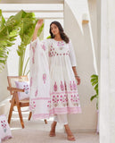 Pure Cotton Ghera Kurti Set with Pant & Dupatta (ASC)