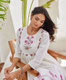 Pure Cotton Ghera Kurti Set with Pant & Dupatta (ASC)