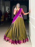Kanchipuram Silk Zari Weaving Lehenga Set (RO)