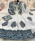 Elegant Alia Cotton Kurti Set with Neck Embroidery and Cori Work (ASC)