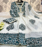 Elegant Alia Cotton Kurti Set with Neck Embroidery and Cori Work (ASC)