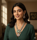 Original Pachi Kundan Necklace with Mop Work & Matching Earrings (RO)