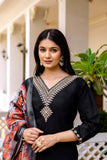 Elegant Viscose Chanderi Silk Kurta with Sequins and Embroidery Detailing (ASC)