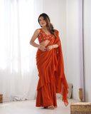 Faux Georgette KESH595 N56 Ready To Wear Saree