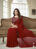 Georgette Plain Saree