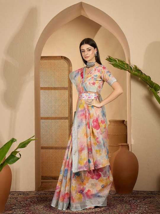 Cotton Designer Printed Saree