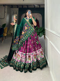Tusser Silk Lehenga Choli with Intricate Print and Dupatta