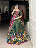 Tussar Silk Lehenga Set with Perfect floral patola print design