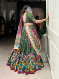 Tussar Silk Lehenga Set with Perfect floral patola print design