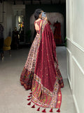 Tussar silk Lehenga MAROON / GREEN / BLACK / PURPLE
