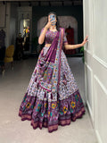 Tussar silk Lehenga MAROON / GREEN / BLACK / PURPLE