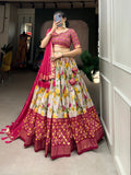 Tussar Silk Lehenga Set with Perfect floral patola print design