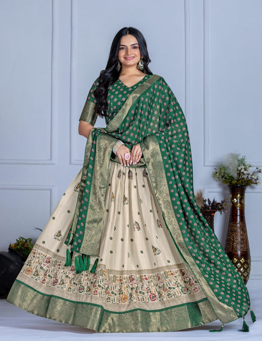 Royal threads lehenga collection Heavy Lichi Fabric With Jacquard Border