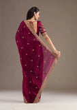 Satin Silk Saree with Sequins & Jari Dori Work (RO)