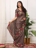 Manipuri Silk Saree with Multi-Color Thread Work (RO)