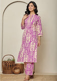 Poly Rayon Top & Kurta Set with Digital Print (RO)
