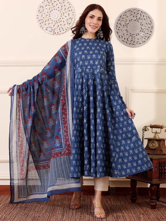 Fully Stitched Rayon Printed Kurti, Pant & Dupatta Set (RO)