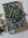 Tissue Saree with beautiful embroidery & sequins work (RO)
