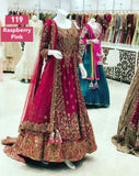 Premium Bridal 2-in-1 Lacha / Lehenga / Suit – Raspberry Pink & Royal Blue (RO)
