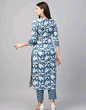 Casual Daily Wear Cotton Printed Kurti Co-ord Set (RO)