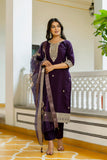 Viscose Chanderi Embroidered Suit Set (RO)