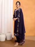 Vichitra Silk Kurta Set with Full Embroidery & Matching Dupatta (RO)