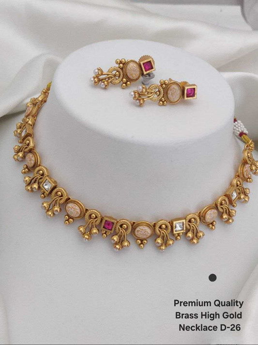 Brass Women's Choker Necklaces Kundan
