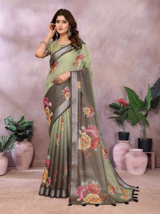 Linen KESH553 424 Ready To Wear Saree
