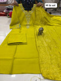 HAND WORK KURTI WITH PANT & UNIQUE BANARASI DUPATTA  (GFHBP)