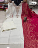 HAND WORK KURTI WITH PANT & UNIQUE BANARASI DUPATTA  (GFHBP)
