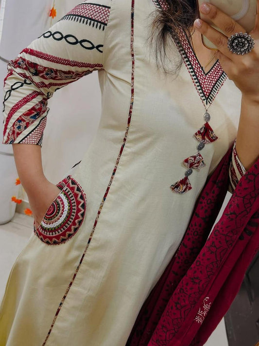 Cotton embroidery Kurti (GFHBP)