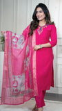 Designer Kurti Pant Dupatta Set (ASC)