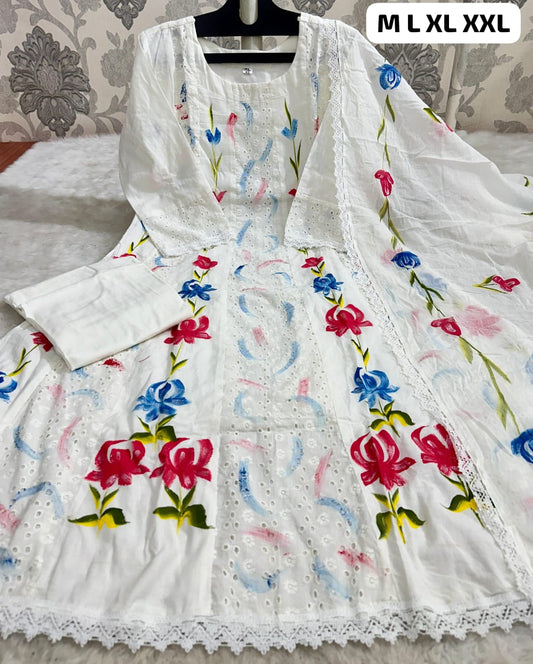 Chicken Shifli Cotton Anarkali Kurti (ASC)
