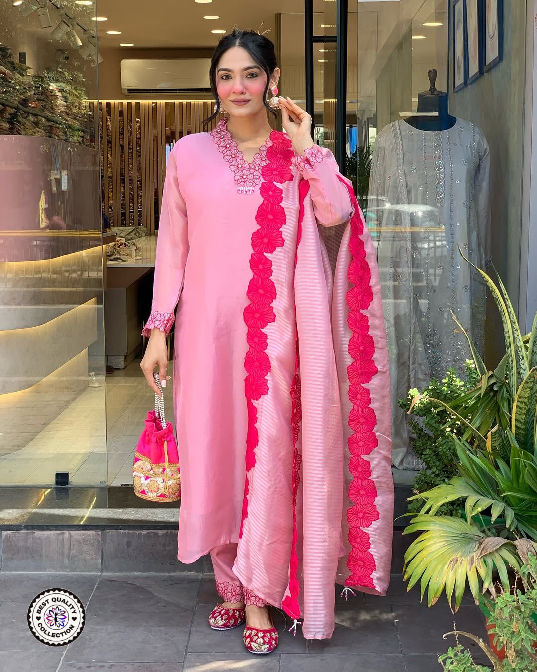 Viscose Chanderi Embroidered kurti (ASC)