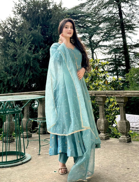 Barbary Silk Designer Kurti & Dupatta (ASC)