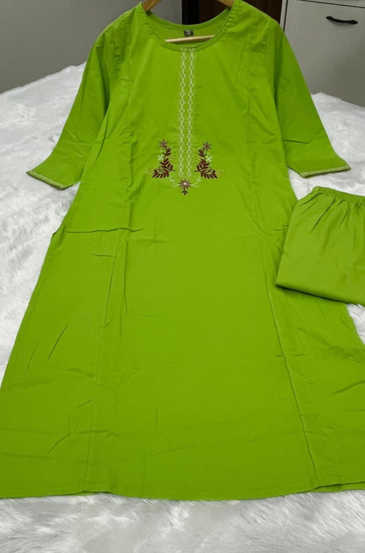 Pure fine Cotton fabric Embroidery Work Kurti (GFHBP)