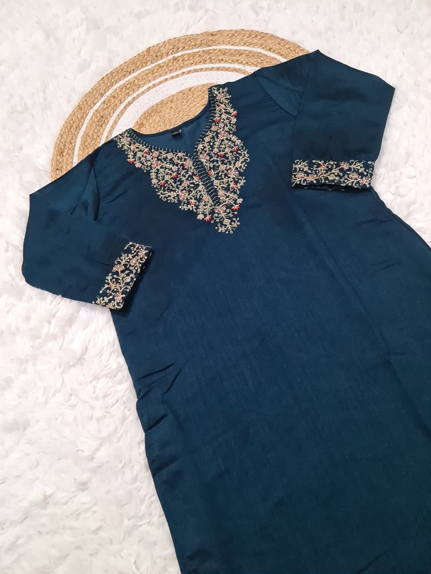 Pure Vichitra Silk kurti (ASC)