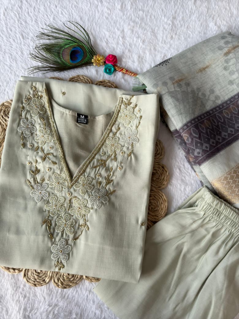 Roman Silk Kurta Set with Heavy Chanderi Dupatta (ASC)