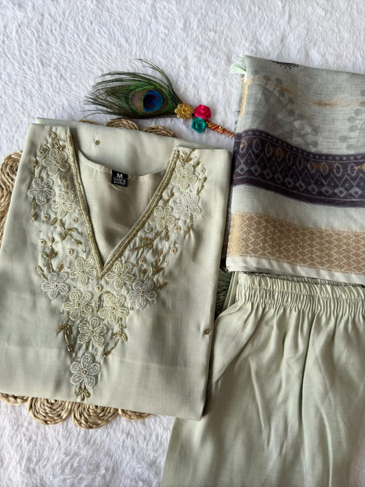 Roman Silk Kurta Set with Heavy Chanderi Dupatta (ASC)