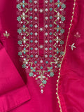 Viscose Chanderi Kurta Set with Organza Dupatta (ASC)