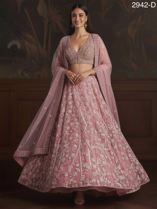 Premium Net Embroidered Lehenga Set (RO)