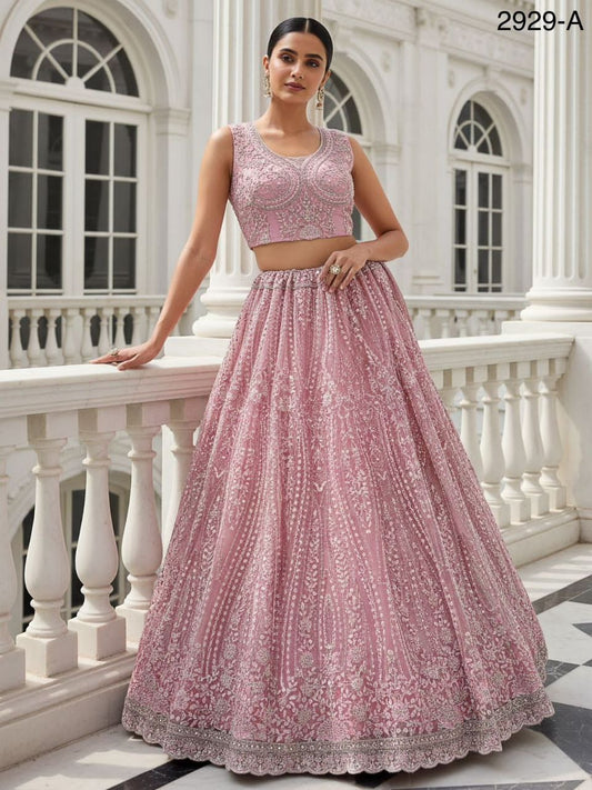 Pink Partywear Lehenga Choli With Dupatta (RO)