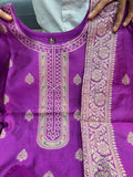 Purple Paithani Silk Kurti Set with Pant & Dupatta (ASC)