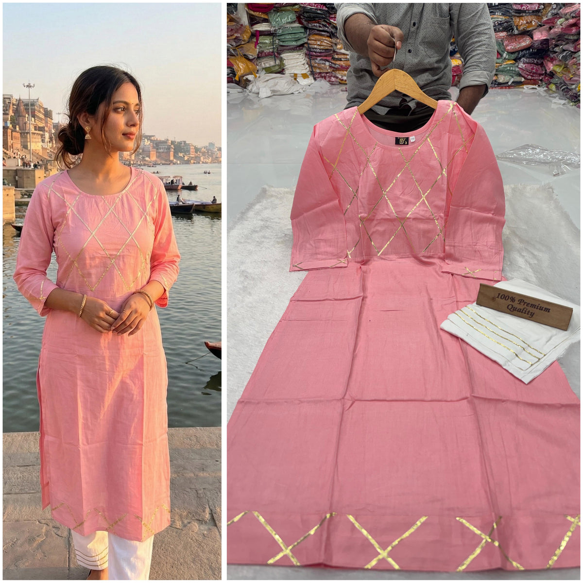 Organic Pure Rayon Gotta Patti Kurti (GFHBP)