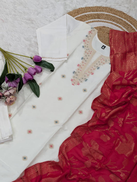 Viscose Chanderi Jaquard Kurta Set with Dupatta (ASC)