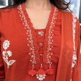 Designer Cotton Straight Kurta Set with Dupatta (GFHBP)