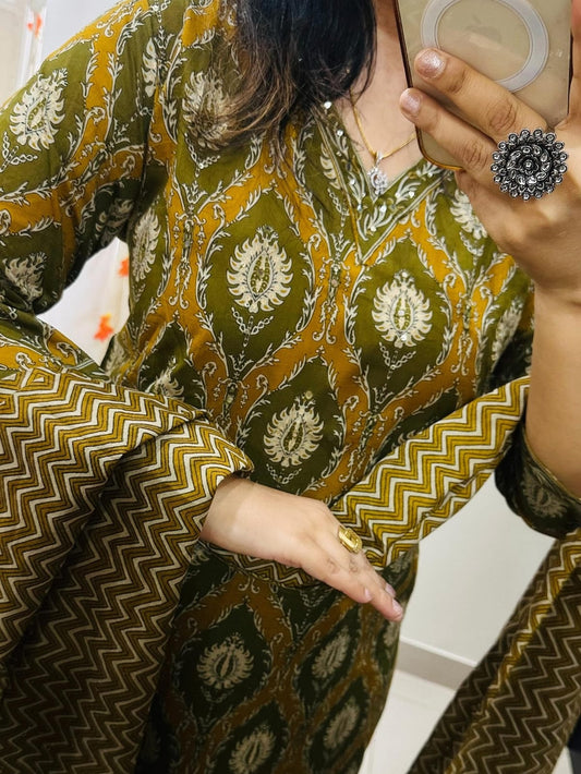 Pure Fine Cotton Kurti Set with Hand Work (GFHBP)